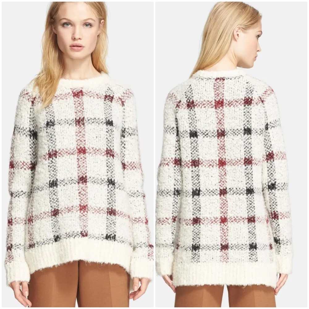 NWOT THEORY PLAID SWEATER